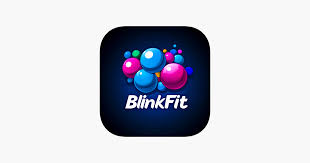 BlinkFitt neon fitness game showing glowing spheres and workout plans
